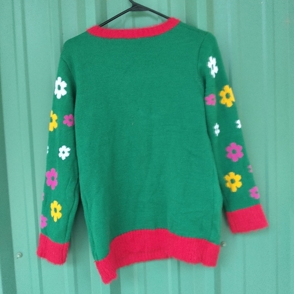 NEW Peace Love Christmas Ugly Christmas Sweater Size Large Hippie Santa Claus - Picture 6 of 6